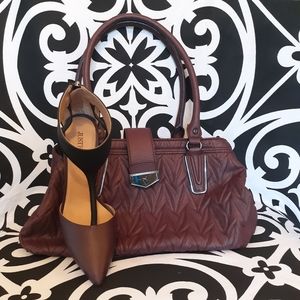 Simply Vera Hobo Bag Purse - Burgundy Vera Wang